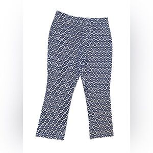 Anthropologie Essentials Collection- Blue Pattern Pants- Size 14 - Petite inseam